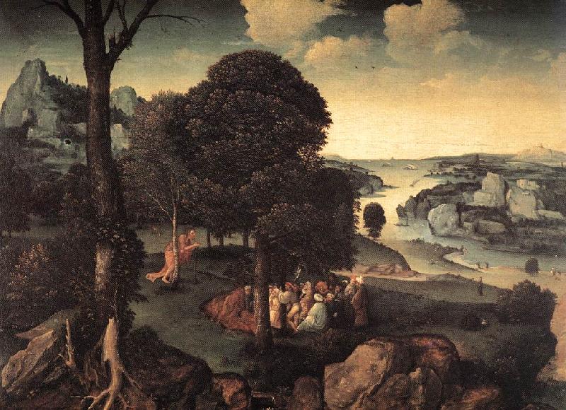 PATENIER, Joachim Landscape with St John the Baptist Preaching a oil painting image
